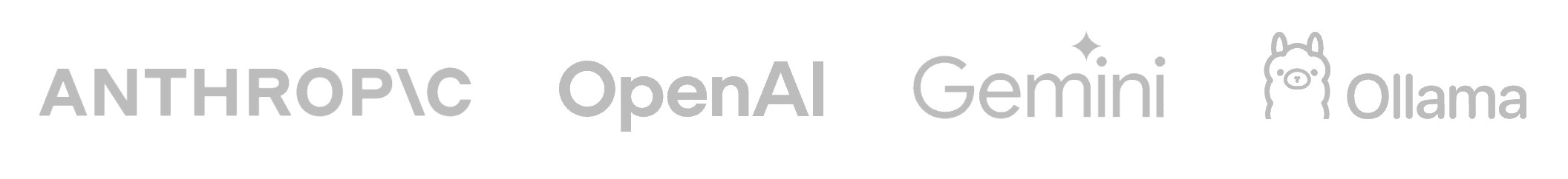 Anthropic, OpenAI, Gemini, Ollama